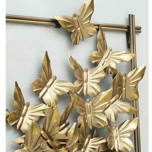 Iron Framed Butterfly Queen Wall Art With LED In Gold