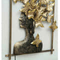 Iron Framed Butterfly Queen Wall Art With LED In Gold - left_view