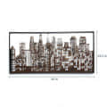 Wrought Iron City Light Wall Art With LED In Brown - top_view