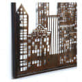 Wrought Iron City Light Wall Art With LED In Brown - bottom_view