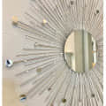 Round  Sunburst Mirror In Silver Finish - photo