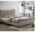 Copenhagen Velvet Sleigh Fabric Chesterfield Bed - photo