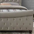Copenhagen Velvet Sleigh Fabric Chesterfield Bed - top_view