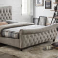 Copenhagen Velvet Sleigh Fabric Chesterfield Bed - rear_view