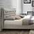 Copenhagen Velvet Sleigh Fabric Chesterfield Bed - left_view