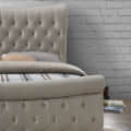 Copenhagen Velvet Sleigh Fabric Chesterfield Bed - right_view
