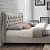 Copenhagen Velvet Sleigh Fabric Chesterfield Bed - bottom_view