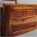 Premium Sheesham Wood King Size Bed with Box Storage - rear_view