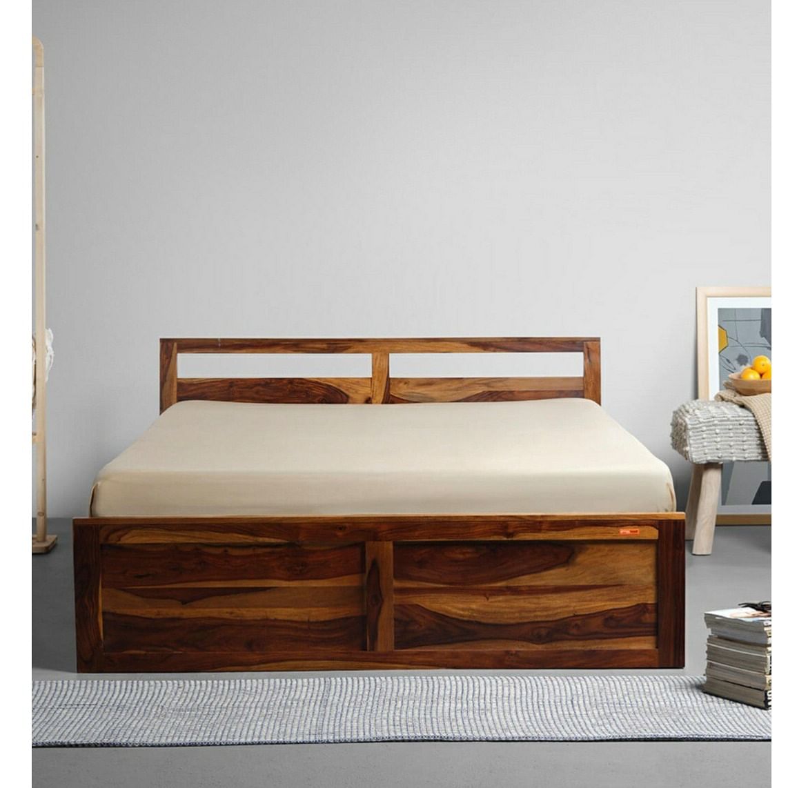 Sheesham wood king size store bed with storage