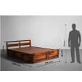 Premium Sheesham Wood King Size Bed with Box Storage - bottom_view