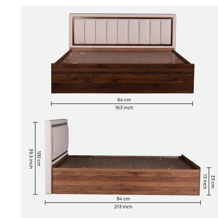 Aberdeen Queen Size Bed In Columbia With Box Storage - rear_view