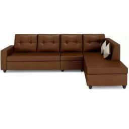 Eclairs L shape Leatherette 6 Seater Sofa with Storage - front_view