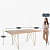 Apex Café Table In Natural Finish With Metal Legs - front_view