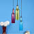 Brighton Multi Color Glass Bottle Hanging Light - 3LP - front_view