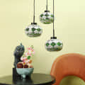 Brighton Pumping Glass Hanging Light -3LP-GREEN-Without Bulb - front_view