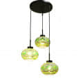 Brighton Pumping Glass Hanging Light -3LP-GREEN-Without Bulb - left_view