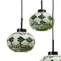 Brighton Pumping Glass Hanging Light -3LP-GREEN-Without Bulb - right_view