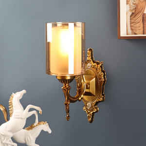 Odyssey Antique Brass Finish Wall Lamp -1W - Without Bulb - photo