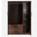 Oak Finish 3 Door Wardrobe With Drawer - top_view