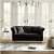Paddington Roll Arm Classic 2 Seater Chesterfield Black Sofa - photo