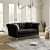 Paddington Roll Arm Classic 2 Seater Chesterfield Black Sofa - front_view
