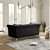 Paddington Roll Arm Classic 2 Seater Chesterfield Black Sofa - top_view