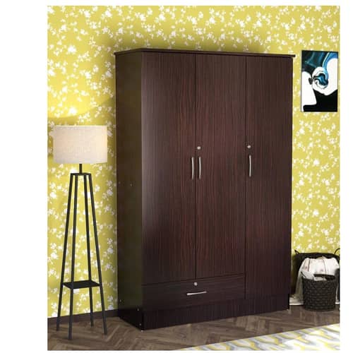 Sugi 3 Door Wardrobe in Walnut Finish