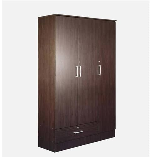 Sugi 3 Door Wardrobe in Walnut Finish