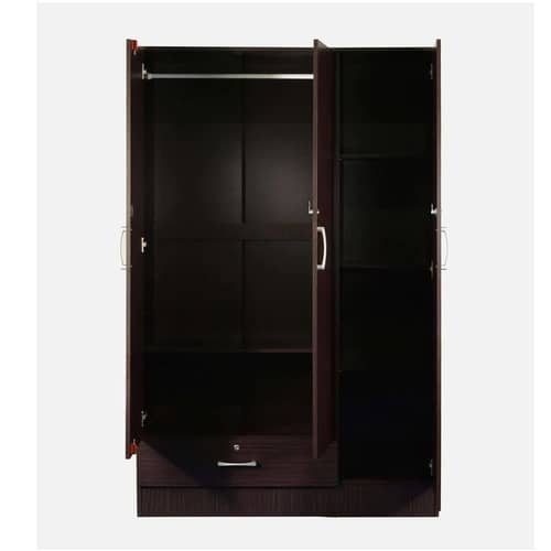 Sugi 3 Door Wardrobe in Walnut Finish
