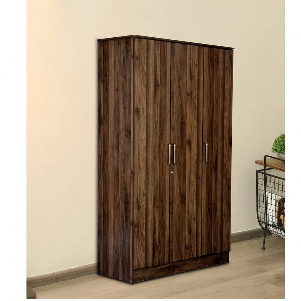 Sapporo 3 Door Wardrobe in Walnut Finish - photo