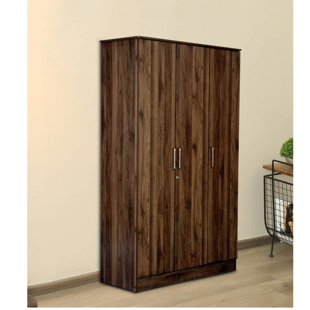 Sapporo 3 Door Wardrobe in Walnut Finish - photo