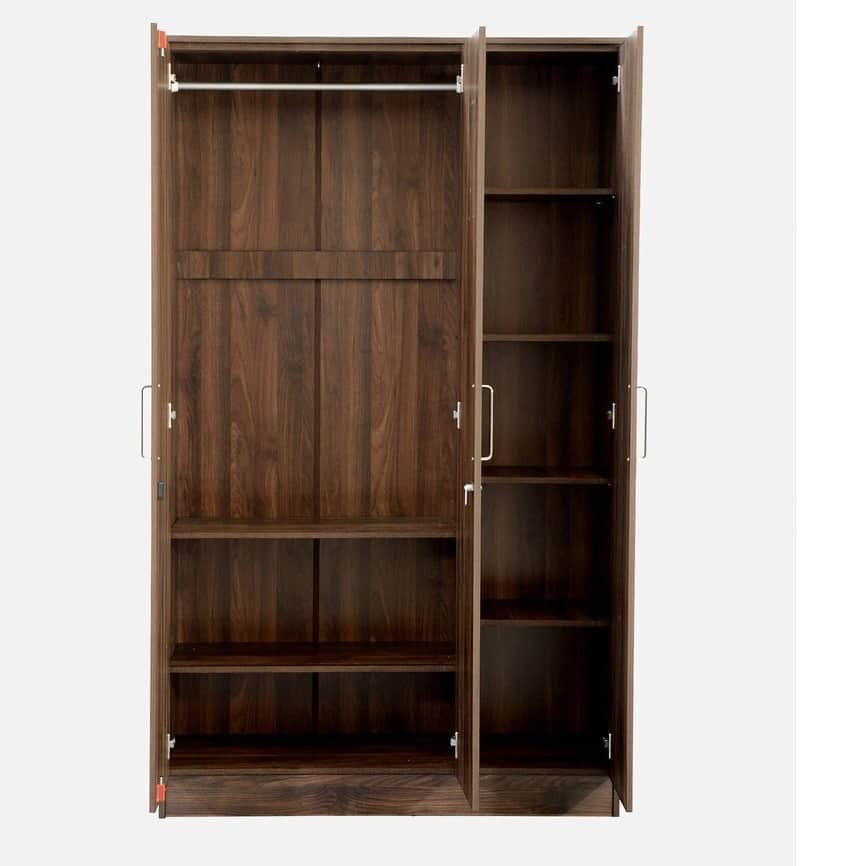 Sapporo 3 Door Wardrobe in Walnut Finish - rear_view