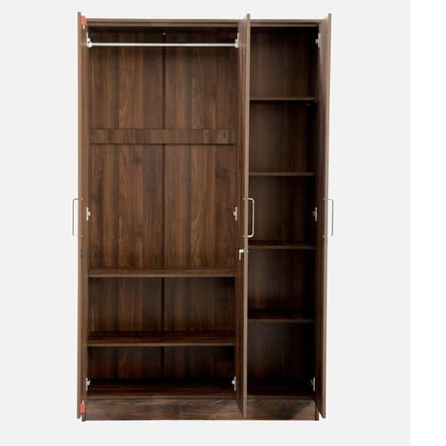 Sapporo 3 Door Wardrobe in Walnut Finish