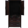 Sheesham Wood 2 Door Wardrobe In Warm Chestnut Finish - top_view