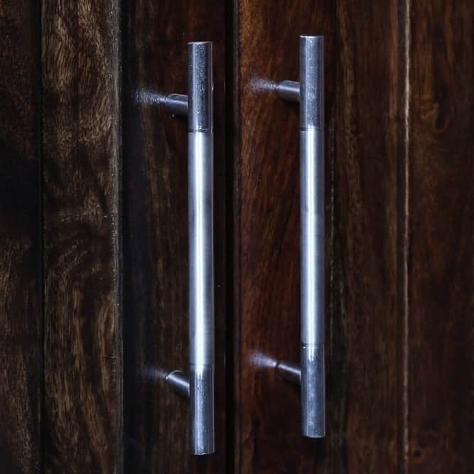Sheesham Wood 2 Door Wardrobe In Warm Chestnut Finish - left_view