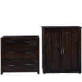 Sheesham Wood 2 Door Wardrobe In Warm Chestnut Finish - right_view