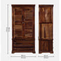 Sheesham Wood 2 Door Wardrobe In Provincial Teak Finish - front_view