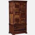 Sheesham Wood 2 Door Wardrobe In Provincial Teak Finish - top_view