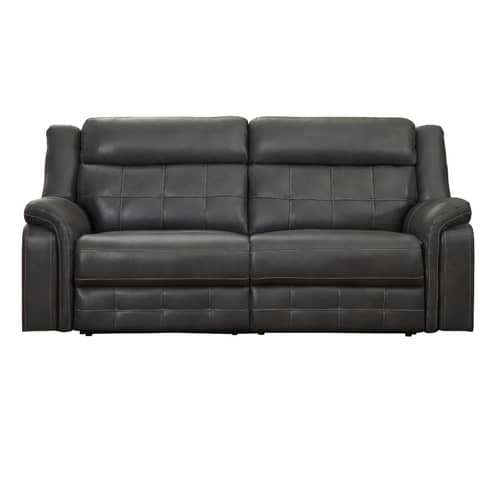 Luxurious Leather 2 Seater Recliner Sofa In Grey