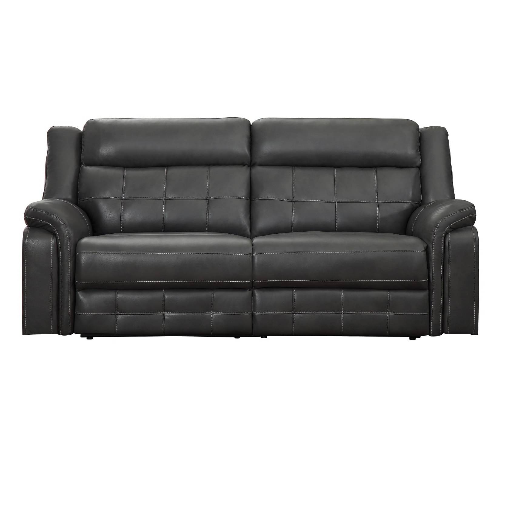 Luxurious Leather 2 Seater Recliner Sofa In Grey