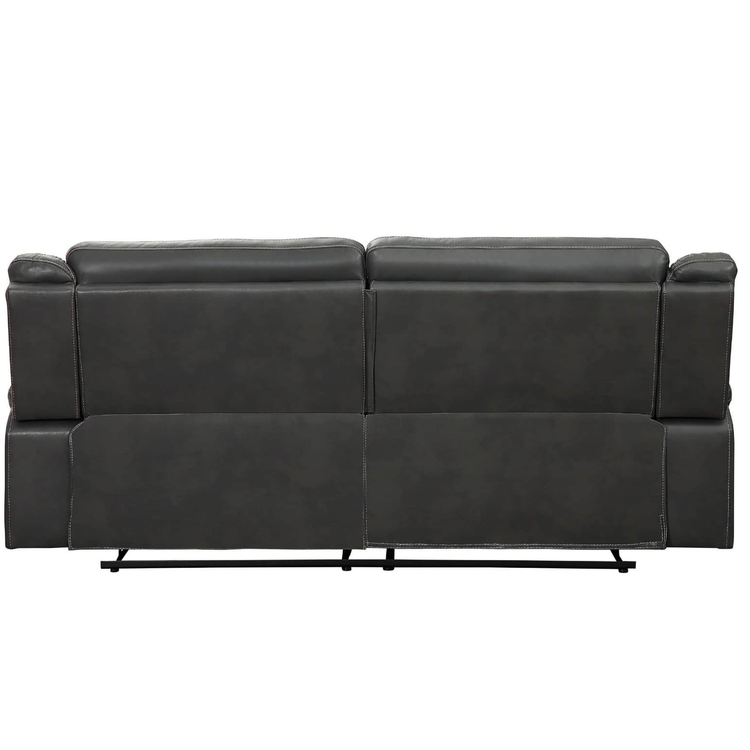 Luxurious Leather 2 Seater Recliner Sofa In Grey - rear_view