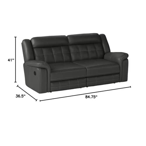 Luxurious Leather 2 Seater Recliner Sofa In Grey