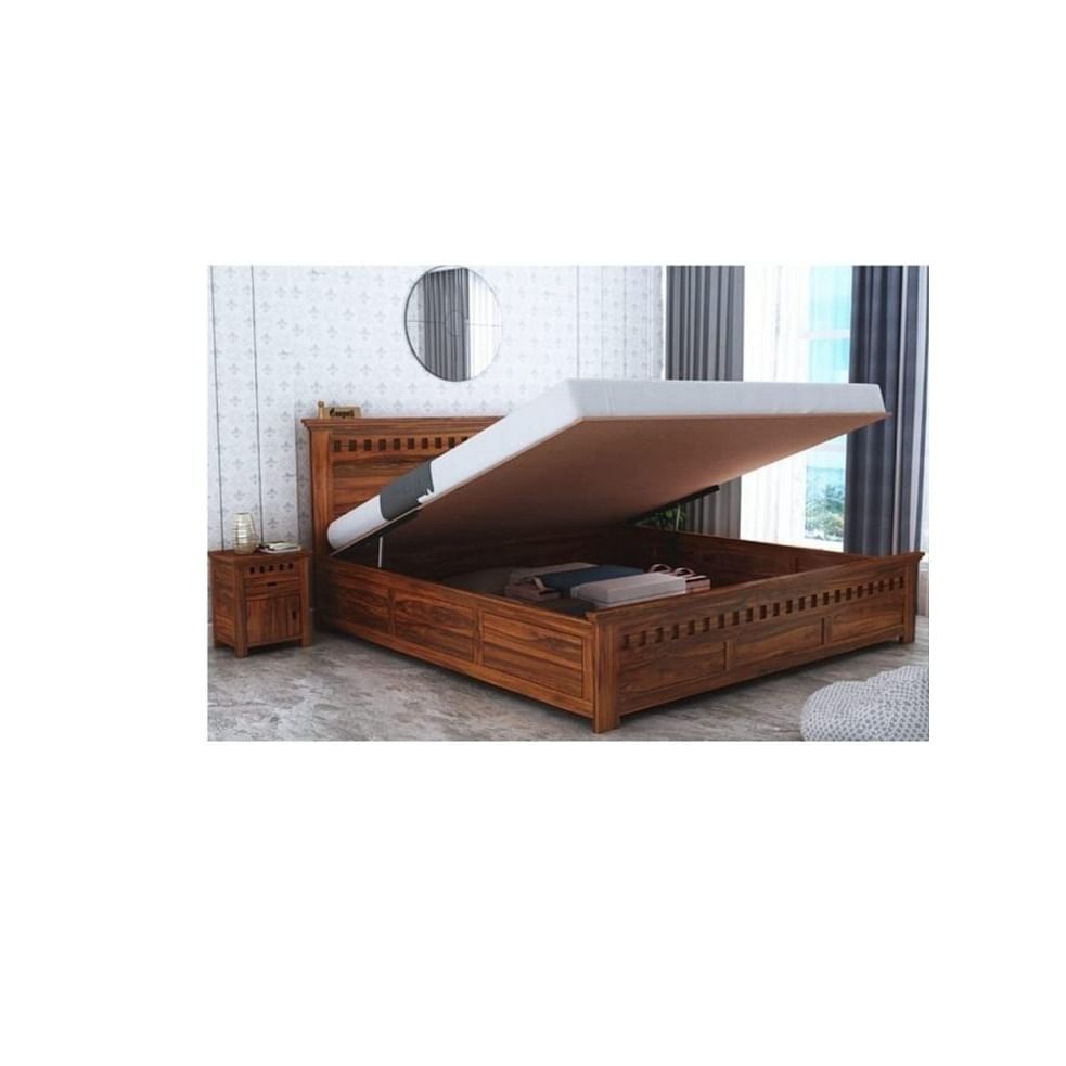 Buy Eduardo Sheesham Wood King Size Bed With Hydraulic Storage -  Apkainterior.Com