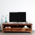 Sheesham Wood TV Cabinet Unit With Drawers and Shelf Storage - front_view