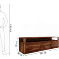 Sheesham Wood TV Cabinet Unit With Drawers and Shelf Storage - top_view