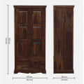 Lisa Sheesham Wood 2 Door Wardrobe In Provincial Teak Finish - front_view