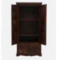 Lisa Sheesham Wood 2 Door Wardrobe In Provincial Teak Finish - top_view