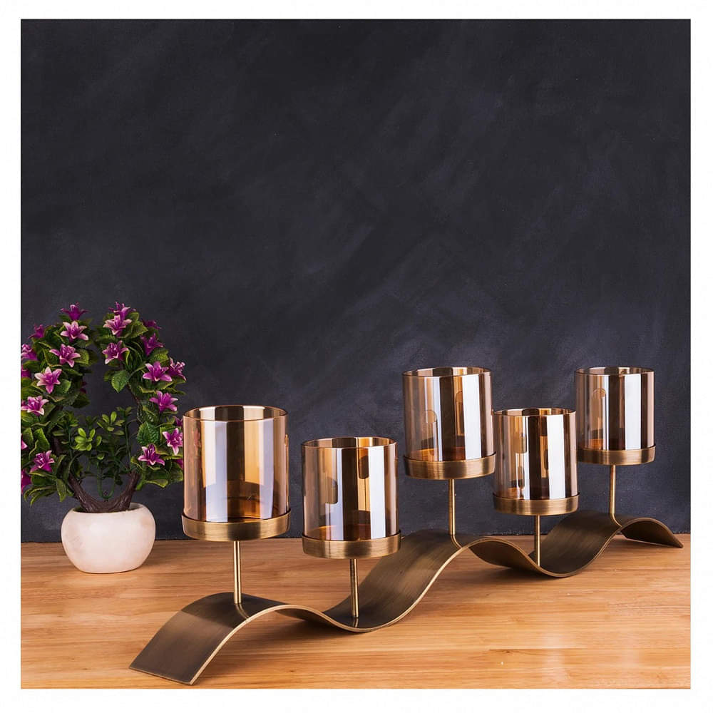 Pecos 5 Candle Holder In Iron - photo