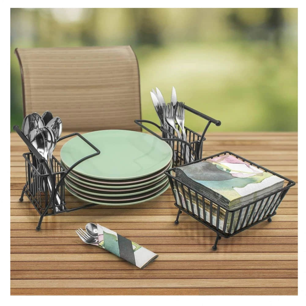 Graze Metal Utensil And Tissue Holder Rack - photo