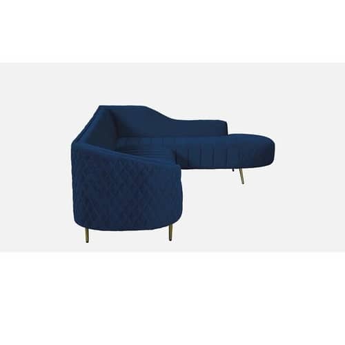 Yolo Velvet LHS Sectional Sofa in Royal Blue Colour